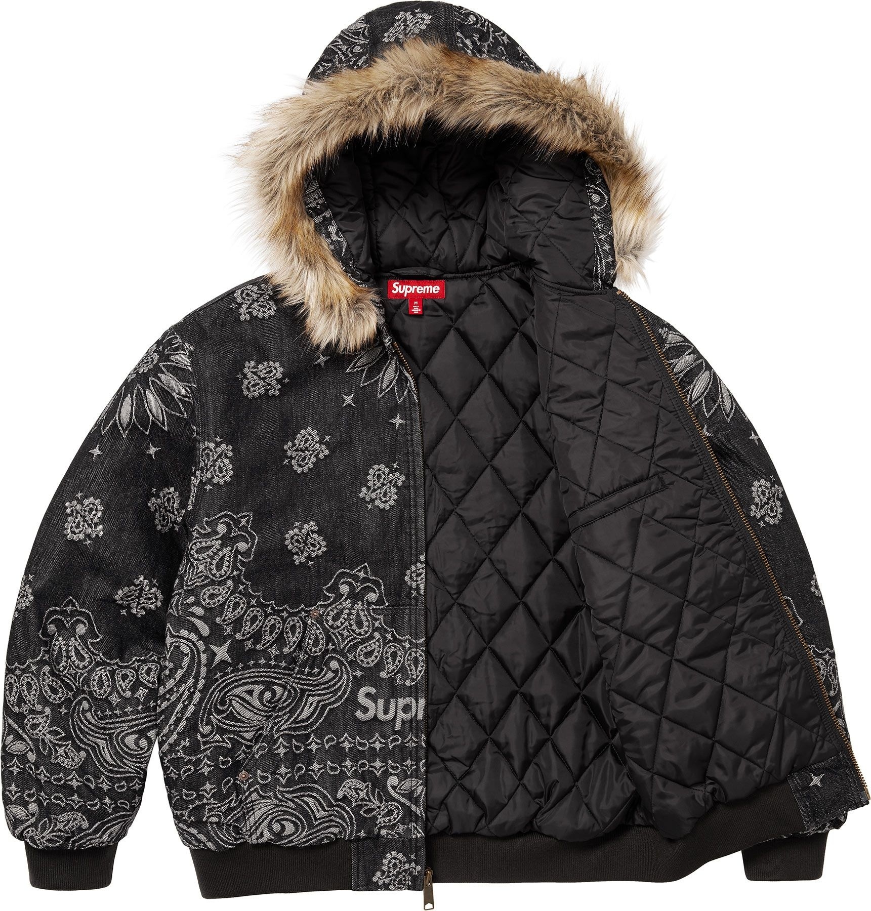Bandana Jacquard Denim Hooded Work Jacket view 18